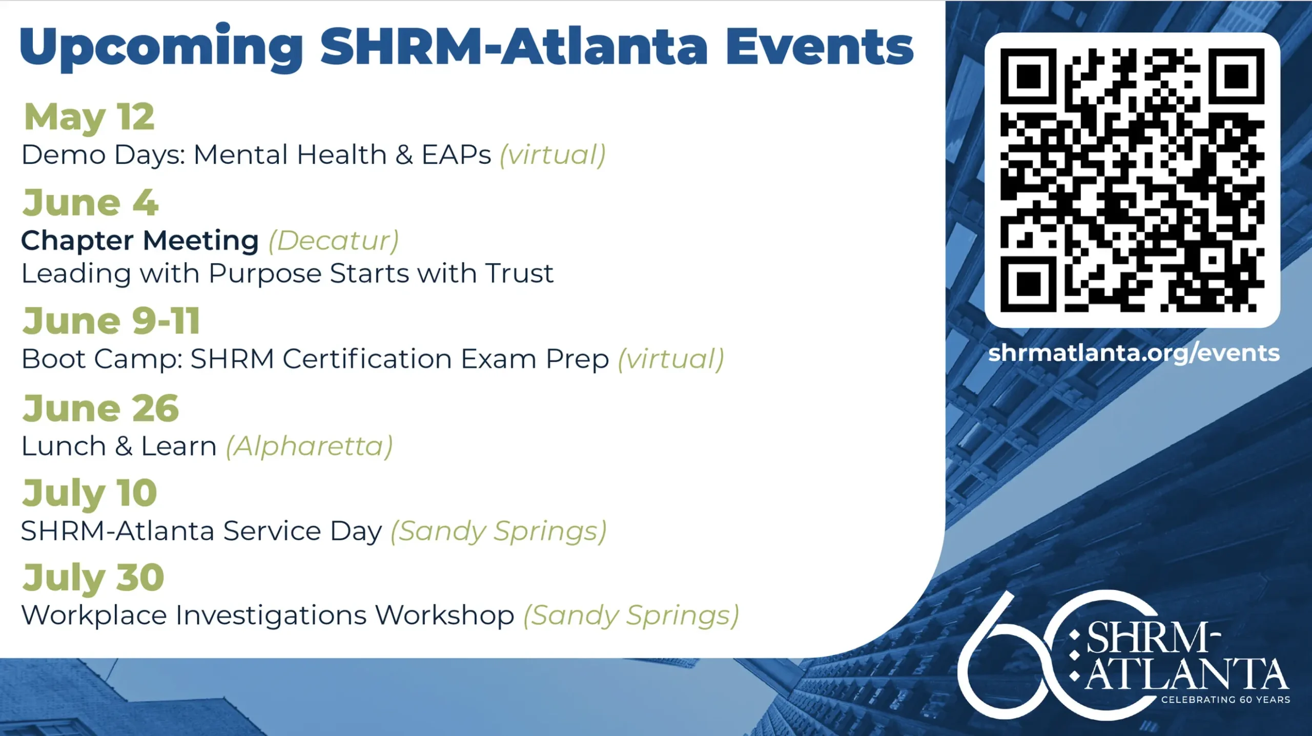 SHRM Atlanta Summer Events Calendar